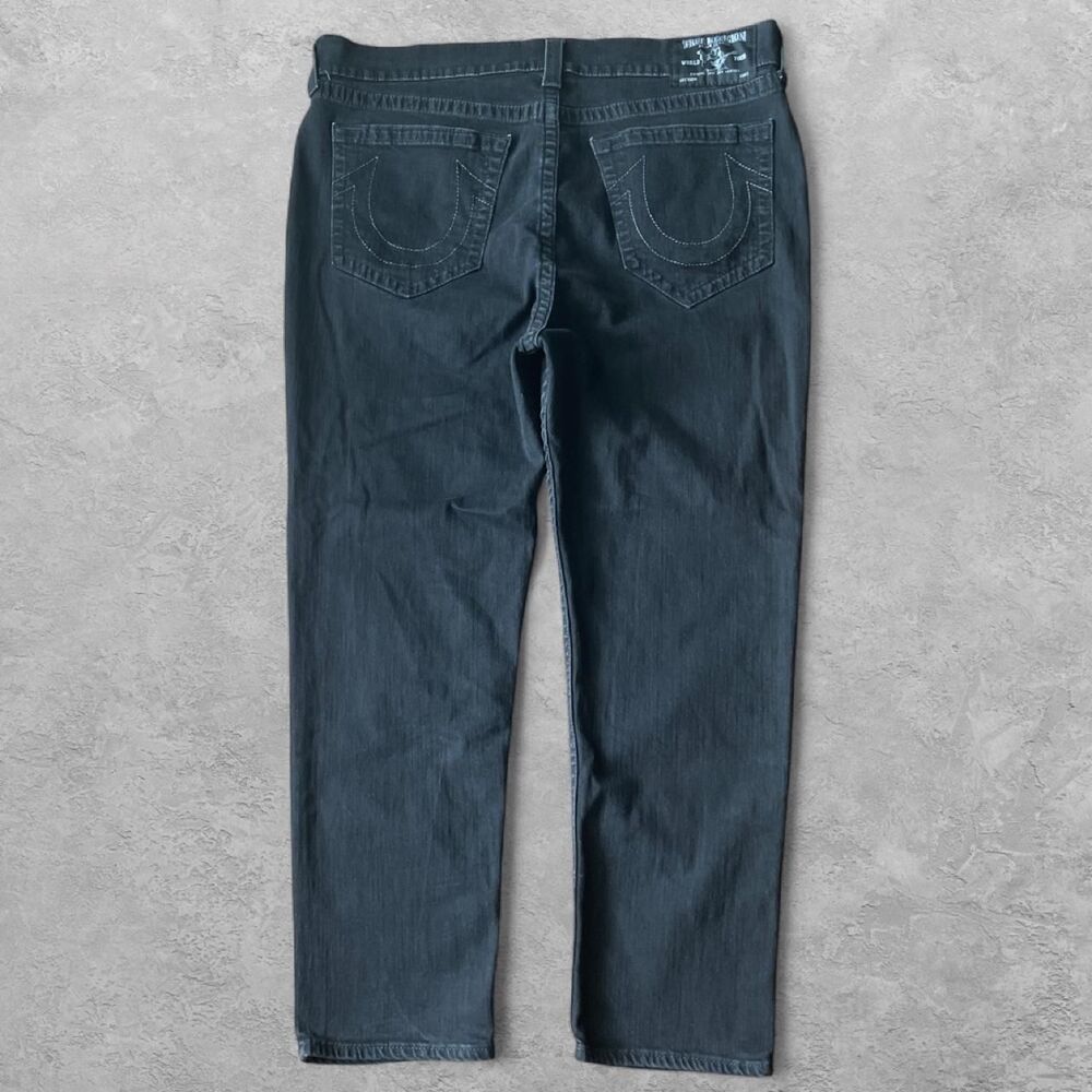 True Religion Mens Slim Drop Rise Jeans 38 Black Streetwear Y2K